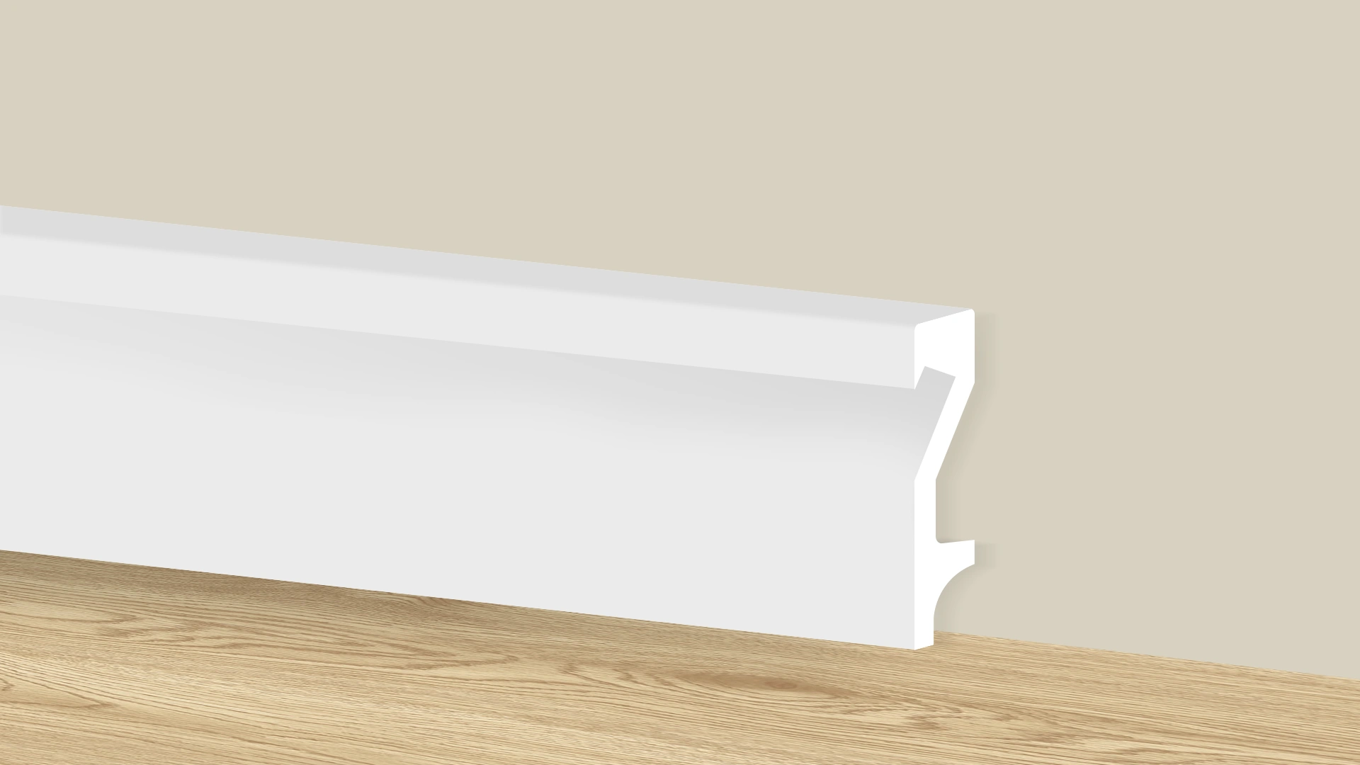 Polistirola grīdlīste LED lentei, 2400x100x19mm
